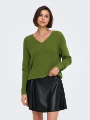 JDY Sweter "Evie" w kolorze oliwkowym rozmiar: M. Brązowe swetry klasyczne damskie JDY, m, bez kołnierzyka. Za 99.95 zł.