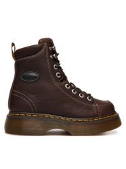 Dr. Martens Trzewiki Buzz 8-Eye DM42033200 Brązowy ciemny. Brązowe botki damskie Dr Martens, ze skóry, bez obcasa, na płaskiej podeszwie, bez zapięcia. Za 899.99 zł.
