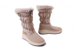 MANITU 990367-08 beige, śniegowce damskie. Brązowe śniegowce damskie Manitu, z polaru. Za 484.90 zł.