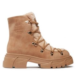 Trzewiki Big Star Shoes. Brązowe botki damskie BIG STAR SHOES, retro, bez obcasa, na płaskiej podeszwie, bez zapięcia. Za 279.99 zł.