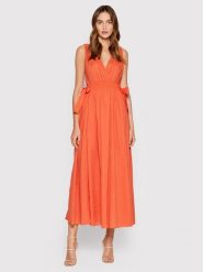 Marella Sukienka letnia Baita 32214622 Pomarańczowy Relaxed Fit. Brązowe sukienki damskie Marella, bez wzorów, z bawełny, bez ramiączek. Za 1,039.00 zł.