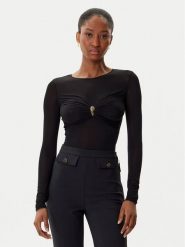 Elisabetta Franchi Body BO-016-57E2-V390 Czarny Slim Fit. Czarne body i gorsety Elisabetta Franchi, bez wzorów, z wiskozy. Za 1,689.00 zł.