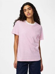 Pieces Koszulka "Pcria" w kolorze biało-różowym rozmiar: S. Białe bluzki damskie Pieces, s, bez wzorów, z bawełny, bez kołnierzyka, bez ramiączek. Za 57.33 zł.