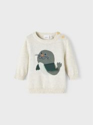 NAME IT Sweter 13209866 Szary Regular Fit. Szare swetry chłopięce Name it, z bawełny, bez kołnierzyka. Za 119.99 zł.