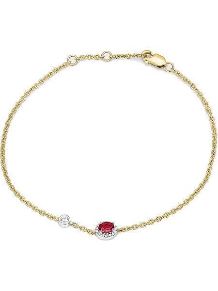 Diamant Vendôme Złota bransoletka z diamentami i rubinem rozmiar: onesize. Czerwone bransoletki damskie Diamant Vendöme, złote. Za 1,065.99 zł.