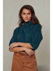 So Cachemire Sweter "Mahouca" w kolorze ciemnozielonym rozmiar: XL. Zielone swetry klasyczne damskie So Cachemire, xl, z kaszmiru, bez kołnierzyka. Za 144.92 zł.