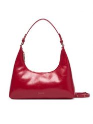 Calvin Klein Torebka Foil Logo Glossy Conv Shoulder B LV04F3737G Bordowy. Czerwone torebki klasyczne damskie Calvin Klein, ze skóry, bez dodatków. Za 489.99 zł.