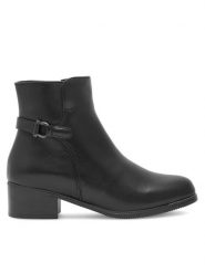 Go Soft Botki RST-AUGUSTA-12 Czarny. Czarne botki damskie GO SOFT, ze skóry, bez obcasa, na płaskiej podeszwie, bez zapięcia. Za 259.99 zł.