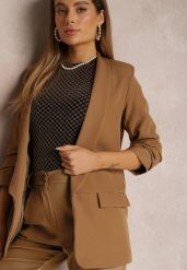 Ciemnobeżowa Marynarka Rhenona. Brązowe marynarki i żakiety damskie Renee, l, bez wzorów, z koronki, eleganckie. Za 119.99 zł.