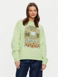 Roxy Bluza Lineup ERJFT04864 Zielony Relaxed Fit. Zielone bluzy damskie Roxy, m, bez wzorów, z bawełny, bez kaptura. Za 149.99 zł.