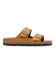 Birkenstock Skórzane klapki "Arizona" w kolorze jasnobrązowym rozmiar: 36. Brązowe klapki damskie Birkenstock, bez wzorów, z otwartym noskiem, bez obcasa, bez zapięcia. Za 437.92 zł.