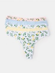 Bawełniane stringi 5 pack - wielobarwny. Stringi Sinsay, bez wzorów, z bawełny. W wyprzedaży za 19.99 zł.