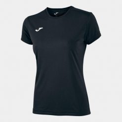Koszulka do biegania damska Joma Combi z krótkim rękawem. Czarne bluzki damskie Joma, xl, bez wzorów, sportowe, bez kołnierzyka, bez ramiączek. Za 59.99 zł.