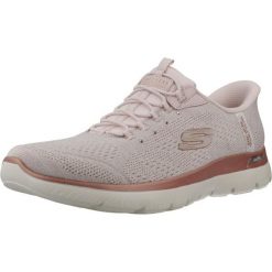 Buty SKECHERS SLIP - INS ARCH FIT SUMMITS SOFT Rose. Czerwone obuwie trekkingowe damskie Skechers, z materiału, bez zapięcia. Za 350.99 zł.
