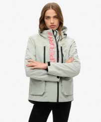 Superdry Kurtka z kapturem Windbreaker techniczny slim. Szare kurtki damskie Superdry, bez wzorów, z kapturem. Za 527.50 zł.
