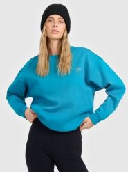 4F Bluza dresowa nierozpinana bez kaptura damska - turkusowa L. Niebieskie bluzy damskie 4F, l, bez wzorów, z dresówki, bez kaptura. Za 149.99 zł.