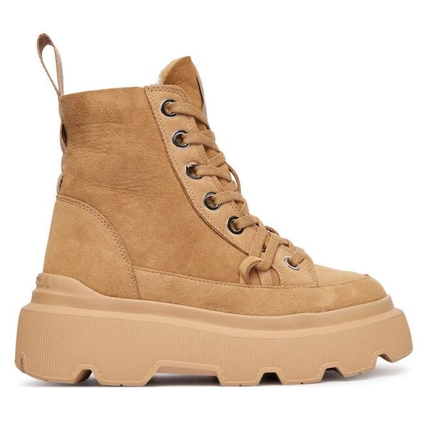 Trzewiki Inuikii. Brązowe botki damskie Inuikii, bez obcasa, na płaskiej podeszwie, bez zapięcia. Za 1,089.00 zł.