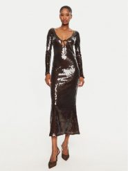 BARDOT Sukienka koktajlowa Verona 58859DB Brązowy Slim Fit. Brązowe sukienki damskie Bardot, bez wzorów, z syntetyku, wizytowe, bez ramiączek. Za 689.99 zł.