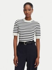 Tommy Hilfiger T-Shirt WW0WW49705 Kremowy Regular Fit. Białe t-shirty damskie Tommy Hilfiger, s, bez wzorów, z syntetyku, bez kołnierzyka. Za 369.99 zł.
