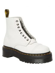 Dr. Martens Skórzane botki w kolorze białym rozmiar: 40. Białe botki damskie Dr Martens, ze skóry, z okrągłym noskiem, bez obcasa, na platformie, bez zapięcia. Za 559.40 zł.