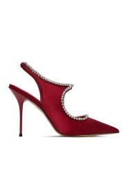Eva Minge Szpilki EO-LIVIA-LT2019-6 Czerwony. Czerwone szpilki damskie Eva Minge, bez wzorów, z materiału, bez obcasa, na szpilce, bez zapięcia. Za 429.99 zł.