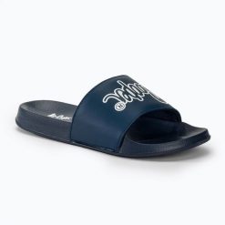 Klapki damskie Lee Cooper LCW-24-42-2480. Niebieskie klapki damskie COOPER, bez wzorów, z materiału, bez obcasa, bez zapięcia. Za 82.95 zł.