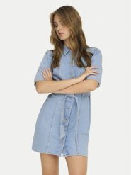 ONLY Sukienka jeansowa Vibbe 15372569 Niebieski Regular Fit. Niebieskie sukienki damskie Only, bez wzorów, z bawełny, bez ramiączek. Za 229.99 zł.