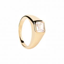 P D Paola Pierścionek P D Paola The New Essentials - pozłacany i 925 sterling silver i srebro Pierścionki 1 ct Damski. Szare pierścionki damskie P D Paola, z cyrkonią, pozłacane. Za 387.99 zł.