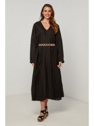 Fleur de Lin Sukienka w kolorze czarnym rozmiar: XXL. Czarne sukienki damskie Fleur de Lin, bez wzorów, ze lnu, bez ramiączek. Za 254.74 zł.