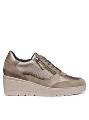 Geox Sneakersy D Ilde D46RAA 02N22 C6029 Beżowy. Brązowe obuwie sportowe damskie Geox, ze skóry, bez zapięcia. Za 249.99 zł.