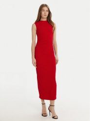 Marella Sukienka codzienna Nef 2513621061 Czerwony Slim Fit. Czerwone sukienki damskie Marella, bez wzorów, z wiskozy, bez ramiączek. Za 1,079.00 zł.