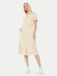 Pepe Jeans Sukienka koszulowa Evelinda PL953482 Beżowy Regular Fit. Brązowe sukienki damskie Pepe Jeans, bez wzorów, z jeansu, bez ramiączek. Za 329.99 zł.
