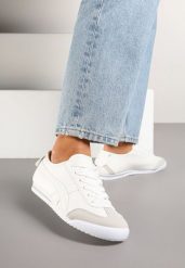 Białe Sneakersy Typu Kultowe Tenisówki Deliriel. Białe obuwie sportowe damskie Renee, z jeansu, bez zapięcia, tenisowe. Za 69.99 zł.