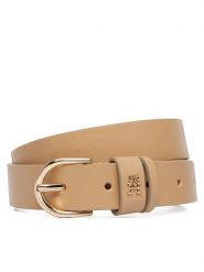 Tommy Hilfiger Pasek Essential Effortless 2.5 Go AW0AW16836 Beżowy. Brązowe paski damskie Tommy Hilfiger, bez wzorów, ze skóry. Za 209.99 zł.