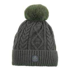 Czapka Peak Mountain Montchat. Zielone czapki damskie Peak Mountain, na zimę, bez wzorów. W wyprzedaży za 90.50 zł.