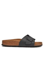 Birkenstock Klapki Catalina 1026473 Czarny. Czarne klapki damskie Birkenstock, bez wzorów, ze skóry, bez obcasa, bez zapięcia. Za 359.99 zł.