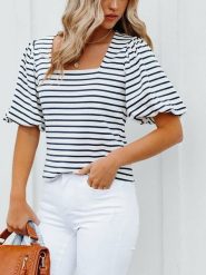 Milan Kiss Bluzka w kolorze kremowo-czarnym rozmiar: XL. Brązowe bluzki damskie Milan Kiss, xl, bez wzorów, bez kołnierzyka, bez ramiączek. Za 130.81 zł.