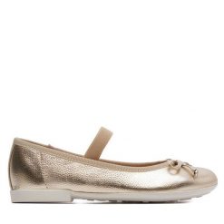 Baleriny Geox. Żółte baleriny dziewczęce Geox, bez wzorów, bez obcasa, bez zapięcia. Za 289.99 zł.