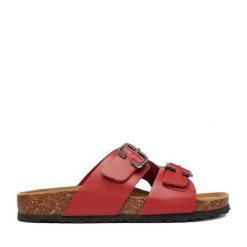 Klapki Lasocki. Czerwone klapki damskie Lasocki, bez wzorów, bez obcasa, bez zapięcia. Za 149.99 zł.