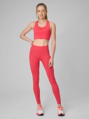 4F Legginsy treningowe bezszwowe damskie - czerwone XS/S. Czerwone legginsy damskie 4F, s, bez wzorów, z dzianiny. W wyprzedaży za 119.99 zł.