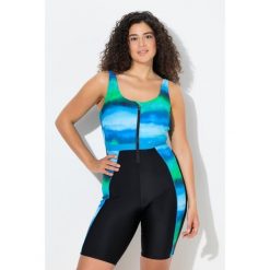 Damskie Strój kąpielowy długie nogawki miękkie miseczi zamek błyskawiczny. Czarne stroje jednoczęściowe Ulla Popken, bez wzorów, z elastanu. Za 279.99 zł.