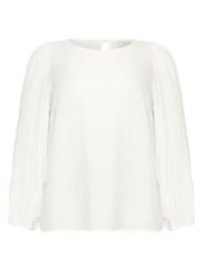 KAFFE curve Bluzka w kolorze białym rozmiar: 46. Białe bluzki damskie KAFFE curve, bez wzorów, bez kołnierzyka, bez ramiączek. Za 78.99 zł.