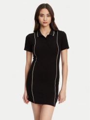 Guess Sukienka dzianinowa V5YK00 KCX12 Czarny Regular Fit. Czarne sukienki damskie Guess, z aplikacjami, z dzianiny, bez ramiączek. Za 199.99 zł.