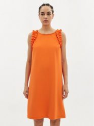Joseph Ribkoff Sukienka letnia 242115 Pomarańczowy Regular Fit. Brązowe sukienki damskie Joseph Ribkoff, bez wzorów, z syntetyku, bez ramiączek. Za 469.99 zł.