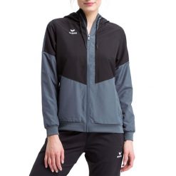 Damska kurtka z kapturem Erima Tracktop Squad. Czarne kurtki damskie Erima, xs, bez wzorów, z kapturem. Za 214.75 zł.