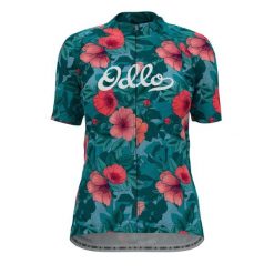 Koszulka rowerowa damska Odlo Stand-up ESSENTIAL. Czerwone koszulki damskie ODLO, s, bez wzorów, bez kołnierzyka, bez ramiączek. W wyprzedaży za 149.98 zł.