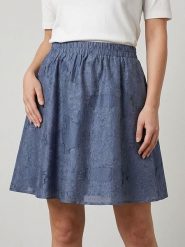 MOSS COPENHAGEN Spódnica "Orkidea" w kolorze niebieskim rozmiar: XL. Niebieskie spódnice damskie Moss Copenhagen, xl, bez wzorów, mini. Za 144.58 zł.