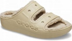 Klapki Dla Dorosłych Crocs Baya Cozzy Sandal. Brązowe klapki damskie Crocs, bez wzorów, z materiału, bez obcasa, bez zapięcia. Za 149.99 zł.