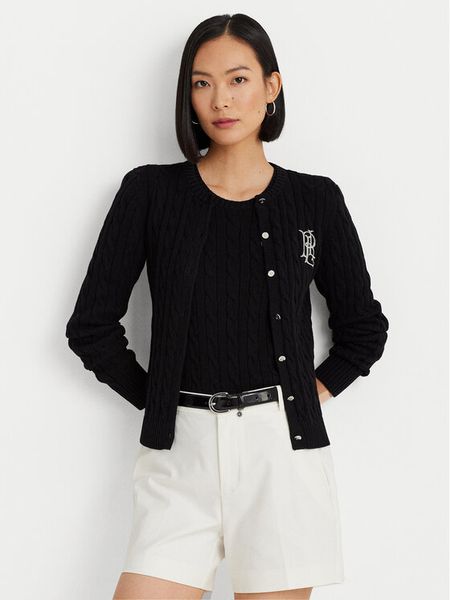 Lauren Ralph Lauren Kardigan 200932225003 Czarny Slim Fit. Czarne kardigany damskie Lauren Ralph Lauren, s, bez wzorów, z bawełny. Za 609.99 zł.