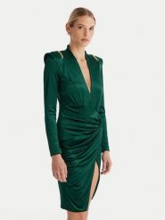 Babylon Sukienka koktajlowa MF204C Zielony Slim Fit. Zielone sukienki damskie Babylon, bez wzorów, z syntetyku, wizytowe, bez ramiączek. Za 1,559.00 zł.